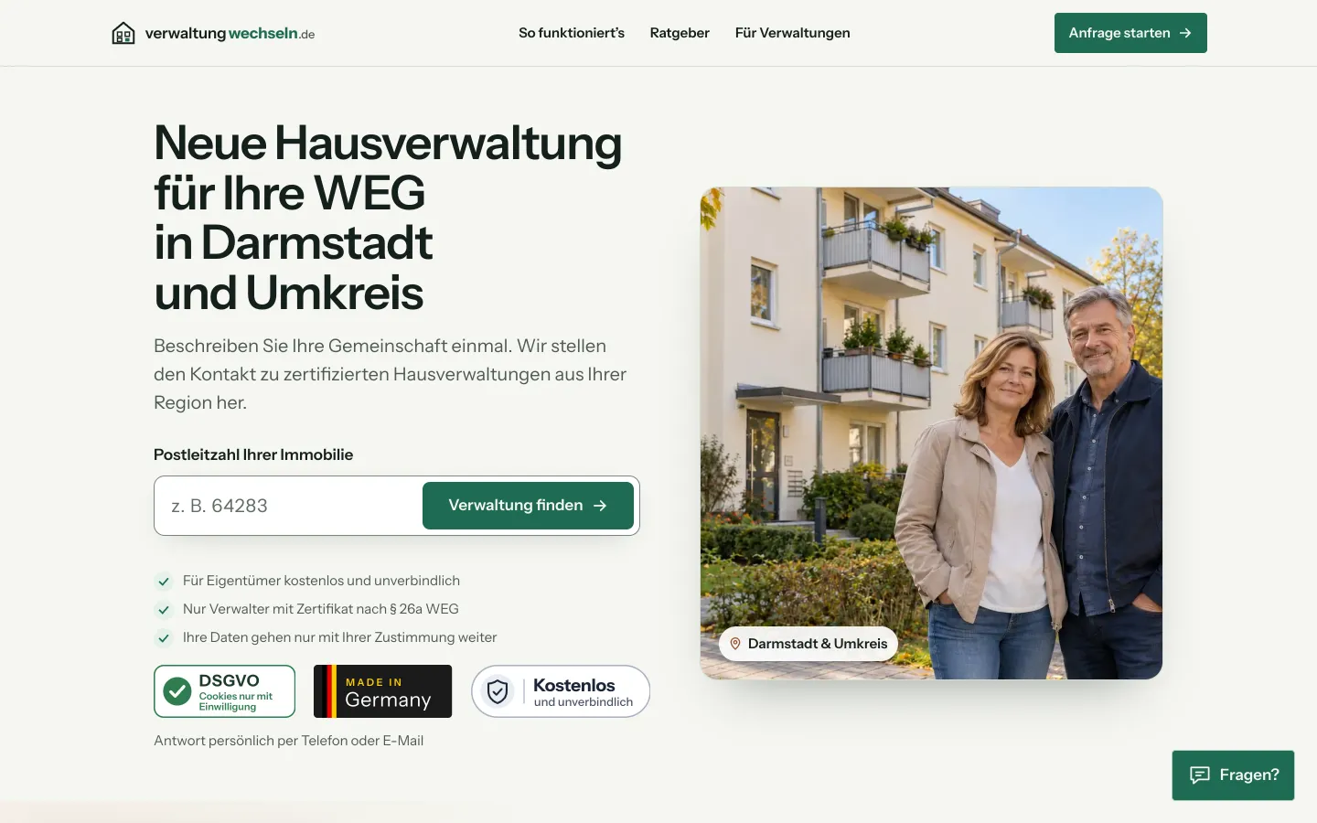 Startseite von verwaltung-wechseln.de am Desktop