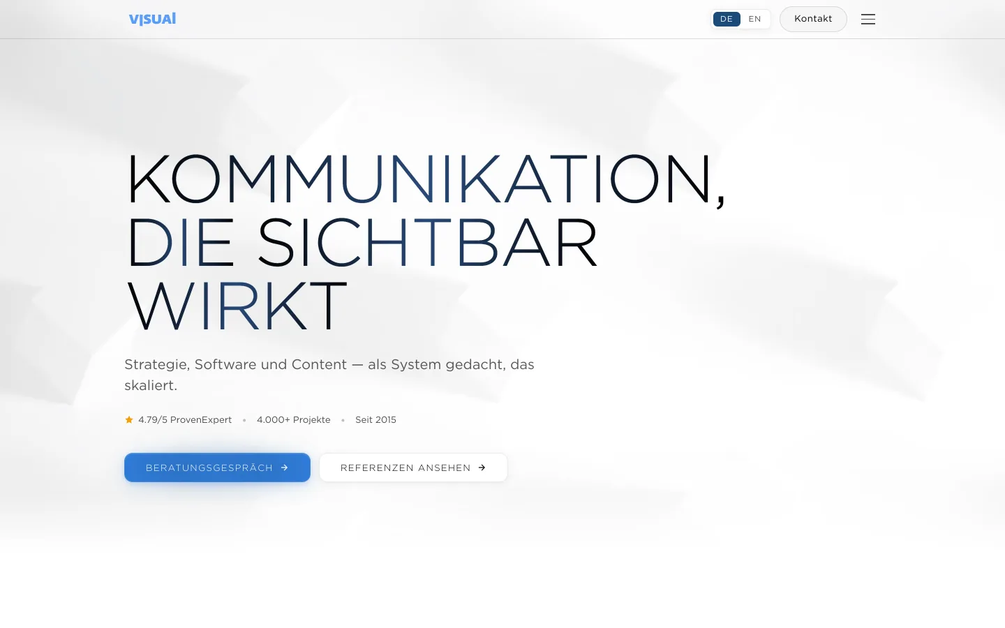 Startseite von vjsual am Desktop